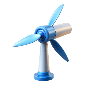 stunning abstract A wind turbine generating clean energy, dynamic motion blur, clear blue sky high quality png