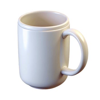 vibrant traditional White coffee mug, blank, classic design, genuine png