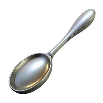 beautiful minimalist Teaspoon, silver, classic design, 4K png