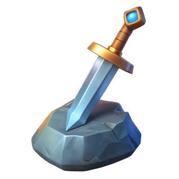 impressive rustic A gleaming longsword, embedded in a stone high resolution png