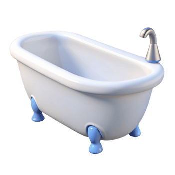 serene artistic Bathtub, porcelain, white, 4K png