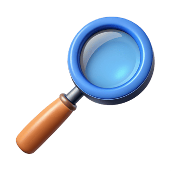 extraordinary vintage A magnifying glass, highly detailed, professional png