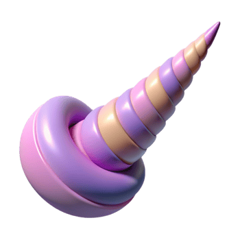 beautiful creative Unicorn horn, spiraled and magical, 4K png