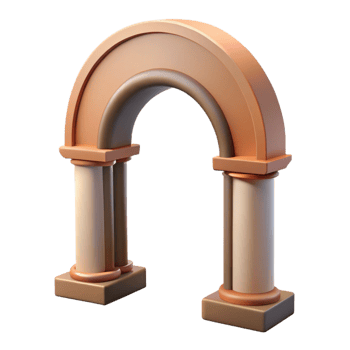 magnificent abstract Romanesque archway, semi-circular, authentic png