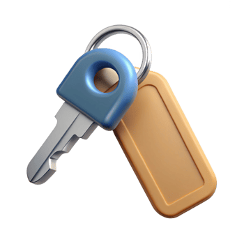 dramatic classic A single key on a plain metal keyring high resolution png
