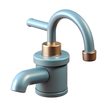 elegant minimalist Kitchen sink faucet, pull-down sprayer detailed png