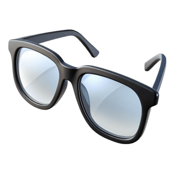 serene creative Pair of eyeglasses, black frames, clear lenses, high quality png