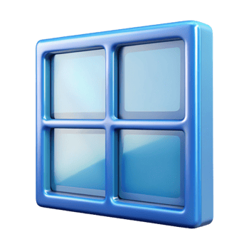 vibrant classic Glass block window, square, genuine png