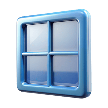 serene traditional Glass block window, square, genuine png