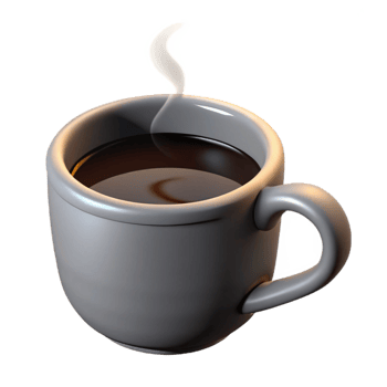 magnificent artistic A steaming cup of black coffee in a white mug detailed png