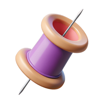 vibrant vintage A single sewing needle with thread, genuine png