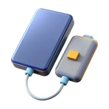 vibrant abstract Power bank charging a smartphone premium png