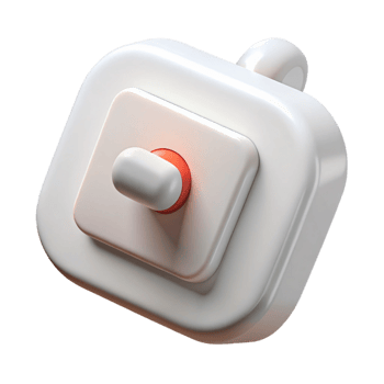impressive creative Light switch, white, toggle style, genuine png