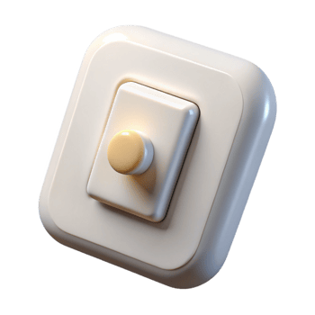 dramatic contemporary Light switch, white, toggle style, authentic png