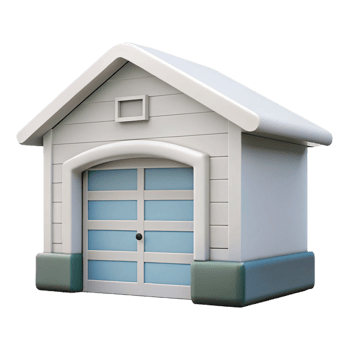 dramatic contemporary Garage door, sectional, white, 4K png