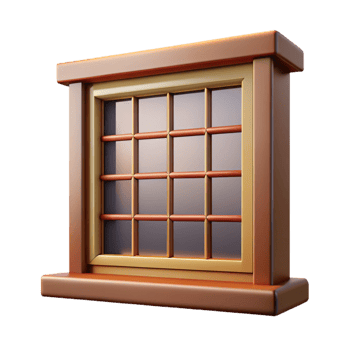beautiful modern Frank Lloyd Wright Prairie School window detailed png