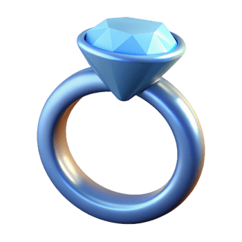 elegant creative Single diamond engagement ring 4K png