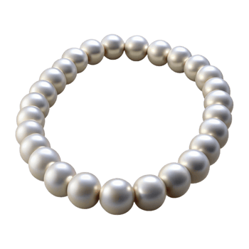 serene vintage Pearl necklace, white, classic strand, premium png