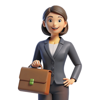 elegant minimalist Businesswoman holding a briefcase, professional png