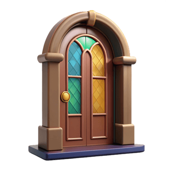 stunning abstract Wooden front door with stained glass insert exclusive png