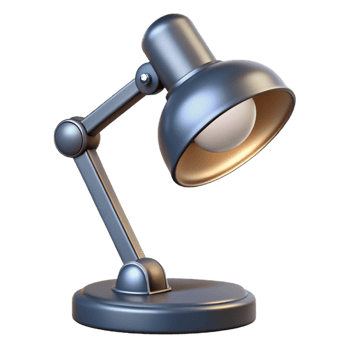 serene creative Modern desk lamp, metal, adjustable arm, high resolution png