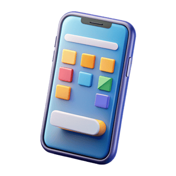 vibrant artistic Smartphone mockup displaying mobile app interface authentic png
