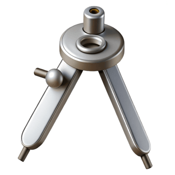 dramatic minimalist Drafting compass, metal, precision 4K png