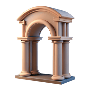 vibrant traditional Classical arch, keystone detail, professional png