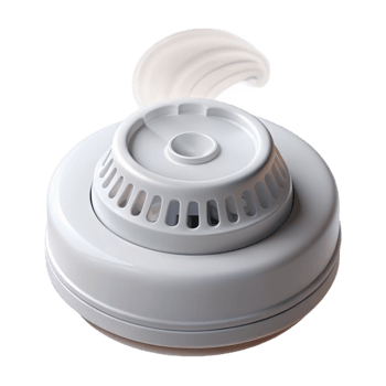 stunning traditional Smoke detector, white, battery operated detailed png