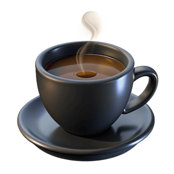 elegant vintage Steaming cup of black coffee exclusive png