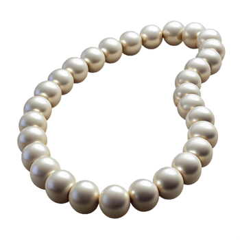 wonderful classic Pearl necklace, white, classic strand, 4K png