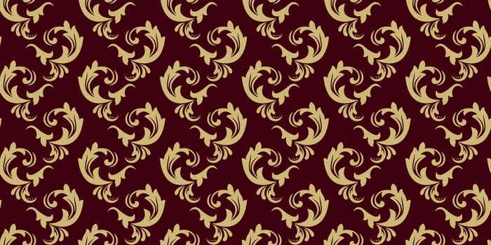 Decorative pattern with vintage elements on burgundy background vector
