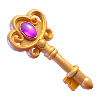extraordinary rustic Single, ornate key, intricate design, glowing tip 4K png