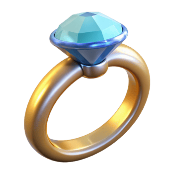 elegant modern A diamond engagement ring 4K png