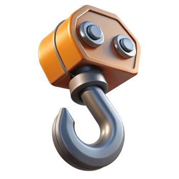 wonderful contemporary Crane hook, heavy duty steel professional png
