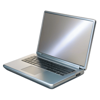 beautiful traditional Laptop computer, silver, closed lid, original png