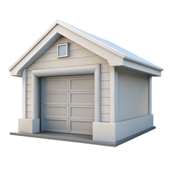 dramatic vintage Garage door, sectional, white, high quality png