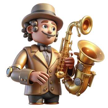 wonderful abstract A Steampunk Automaton Musician Playing a exclusive png