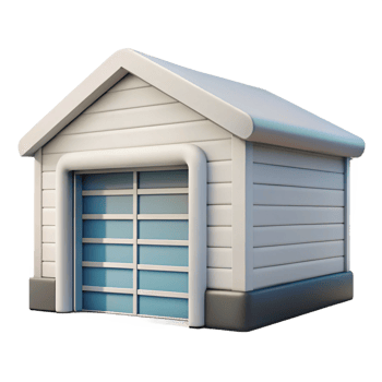 vibrant contemporary Garage door, sectional, white, premium png