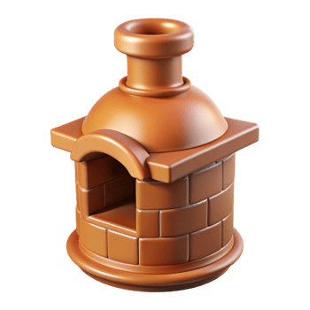 stunning abstract Tudor chimney pot, terracotta, premium png