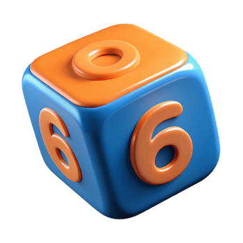 wonderful rustic A single dice, showing the number six, authentic png