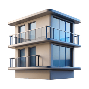 extraordinary artistic Modern apartment building balcony railing 4K png