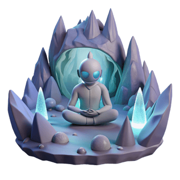 wonderful abstract A Lone Space Explorer Meditating Inside a premium png
