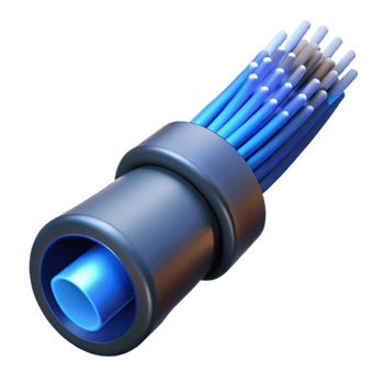 magnificent vintage A close-up of a fiber optic cable transmitting data, illuminated by a pulsing, blue light, in a macro photography style exclusive png
