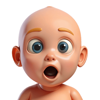 elegant creative Surprised baby with wide open eyes, exclusive png