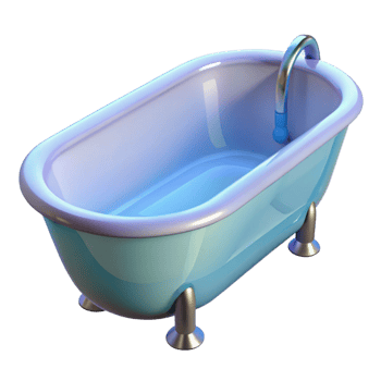 serene modern Bathtub, freestanding, acrylic premium png