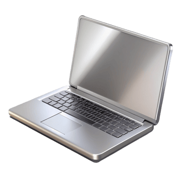 vibrant creative Laptop computer, silver, closed lid, detailed png
