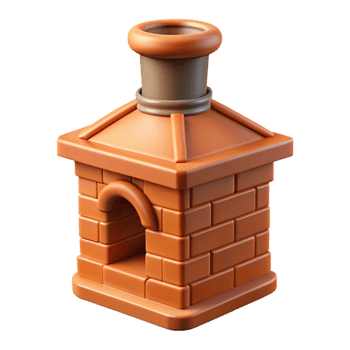 extraordinary contemporary Tudor chimney pot, terracotta, premium png