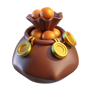 dramatic classic Bag of holding, overflowing with treasure, high quality png