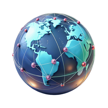beautiful creative A Holographic Projection of a World Map authentic png